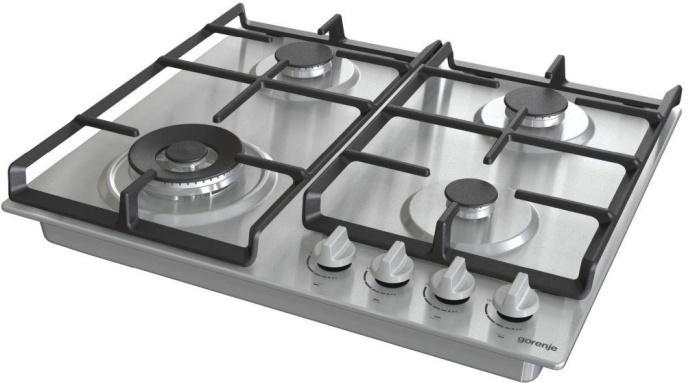 Газовая варочная панель Gorenje GW641EX, 4 конфорки, нержавеющая сталь, серебристый