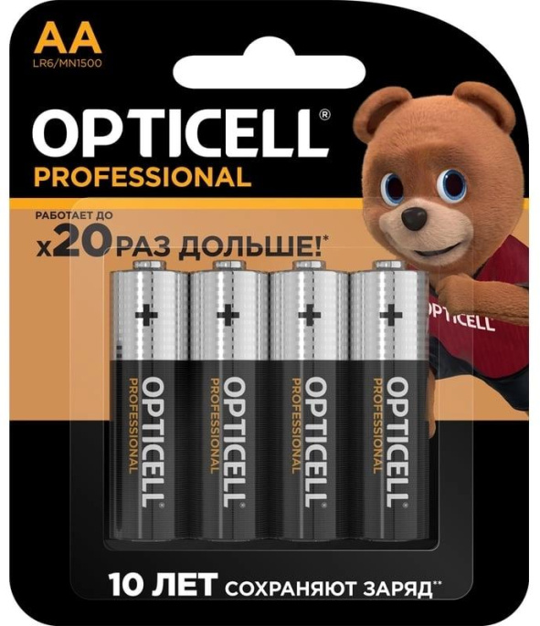 AA Батарейка OPTICELL Professional LR6, 4 шт.