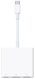 Адаптер Apple A2119 USB-C Digital AV Multiport Adapter (MUF82AM/A) (для компьютера, для смартфонов и планшетов, функции: передача видео, передача аудио, питание устройств, разъемы: HDMI, USB 2.0 Type-C, USB 2.0 Type-A, цвет: белый)