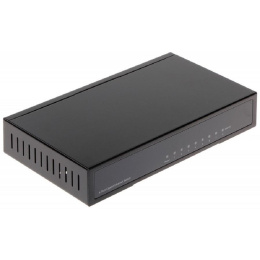 DAHUA DH-PFS3008-8GT 8-портовый гигабитный неуправляемый коммутатор, 8xRJ45 1Gb, коммутация 16 Гбит/с, MAC-таблица 2К