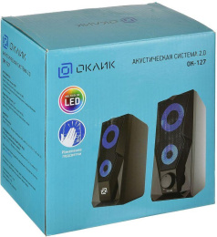 Колонки Oklick OK-127, 2.0, черный [1101174]