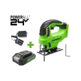 Лобзик GreenWorks GD24JS90, 24V, б/щет, 90мм, 0-3000/мин, 4 ст.маятник, LED, 1x2Ач, ЗУ, коробка 3601707VUA