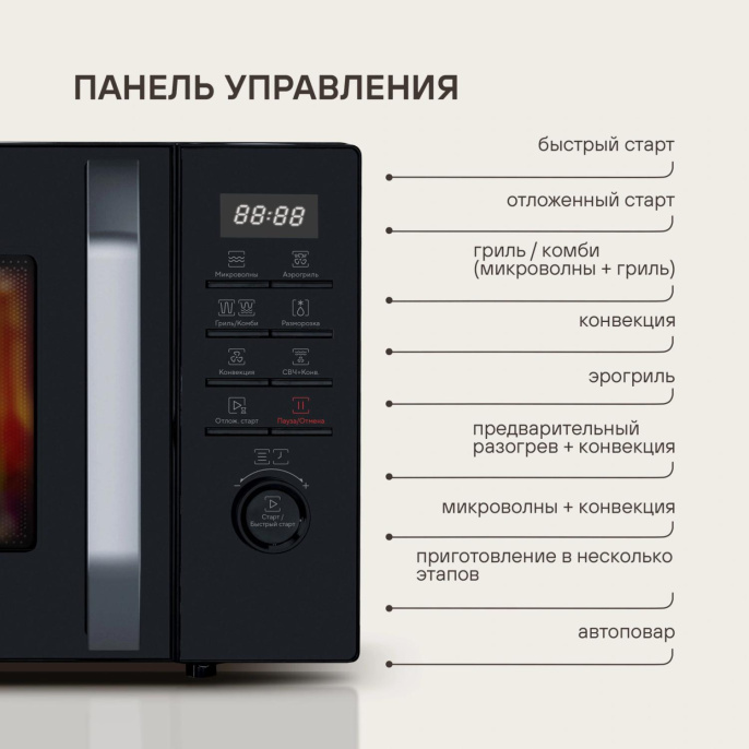 Микроволновая печь Rondell RDE-MW258, 900Вт, 25л, черный