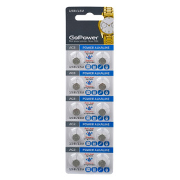 Батарейка GoPower G3/LR736/LR41/392A/192 BL10 Alkaline 1.5V 10/100/1000/36000 блистер 10 шт. 00-00017859