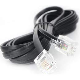 Cablexpert TC6P4C-2M Кабель.телефонный аппарат-розетка 2 м черный (TC6P4C-2M-BK)
