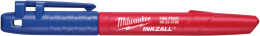 Маркер Milwaukee Inkzall Синий 1шт 4932492126 тонкий, для стройплощадки, для работы по бетону, дереву, металлу, фанере, пластику, можно использовать на влажных, замасленных, пыльных, ржавых, засоренных поверхностях