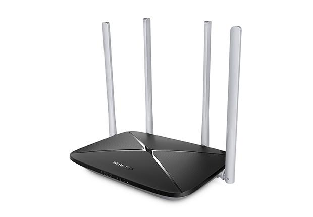 Wi-Fi роутер MERCUSYS AC12,  Wi-Fi 5,  AC1200,  2.4/5ГГц, 3 LAN,  черный