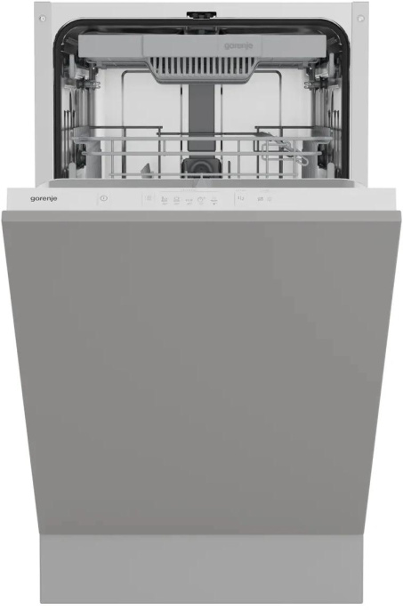 Встраиваемая посудомоечная машина Gorenje GV523E10WE,  узкая, ширина 44.8см, полновстраиваемая, загрузка 11 комплектов, серебристый