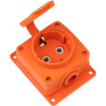 Rexant 111-225 Розетка колодка влагозащищенная с крышкой 1 гнездо COMPACT, с/3, 16А, IP54, каучук, оранжевая