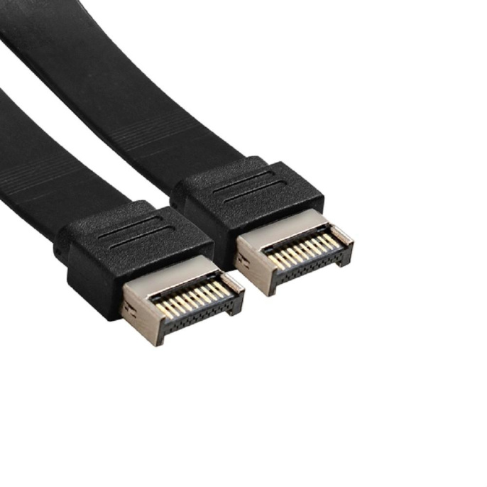 Exegate EX298297RUS Планка портов в корпус 2xType-C SuperSpeed+ ExeGate BrctUSB32E-2C USB3.2 Gen2 2xType-E 20Pin Male -- 2xType-C USB 3.2 Gen 2, SuperSpeed+ скорость до 10 Гбит/с, кабель 30см