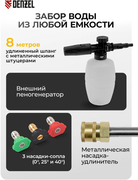 Мойка высокого давления DENZEL R-180i [58236]