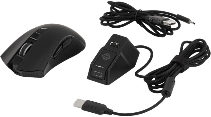 Мышь беспроводная GMNG GG-MS400WO, игровая, радио, оптическая, USB, 10000dpi, черный [1899942]