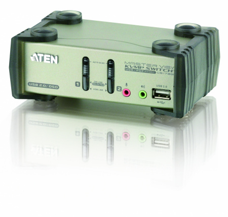 Переключатель консоли электронный ATEN 2 порта PS/2/ 2 Port USB2.0 KVMP Switch with OSD CS1732B