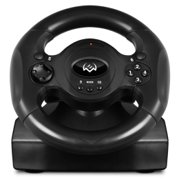 Руль SVEN GC-W300 педали, вибро, лепестки, D-pad, 10 кл, резин. вставки, PC