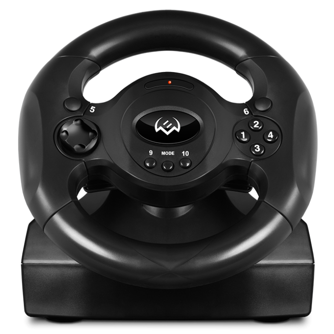 Руль SVEN GC-W300 педали, вибро, лепестки, D-pad, 10 кл, резин. вставки, PC