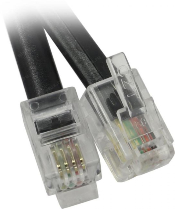 REXANT 18-2023 Шнур витой трубочный 2М телефонный черный