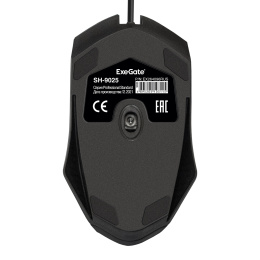 Мышь ExeGate Professional Standard SH-9025 USB, оптическая, 1000dpi, 3D, 3 кнопки и колесо прокрутки, длина кабеля 1,35м, черная, Color Box EX264096RUS