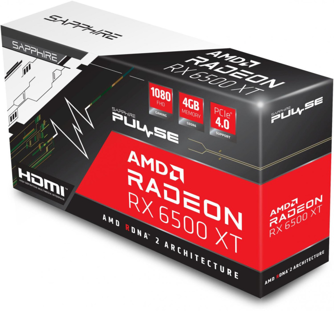 Видеокарта Sapphire RX6500XT PULSE OC 4GB GDDR6 64bit DP HDMI 2FAN LITE 292086 11314-01-20G