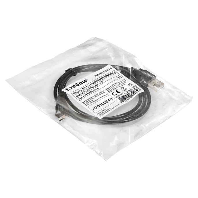 Кабель USB 2.0 ExeGate EX-CC-USB2-AMmicroBM5P-1.8 (Am/microBm 5P, 1,8м) EX191088RUS