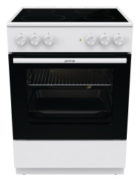 Электрическая плита Gorenje GEC6A11WG, стеклокерамика, без крышки, белый