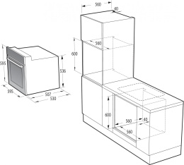 Духовой шкаф электрический Gorenje BO6727E03NX, 73л, дверца с 2 стеклами, черный