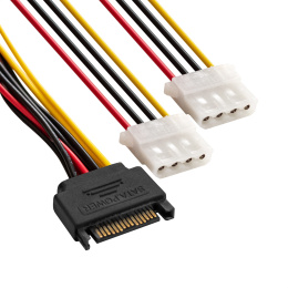 Кабель питания SATA ExeGate EX-CC-SATAM2MF (15pin M/2xMolex F) EX294795RUS