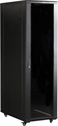 Шкаф серверный Lanmaster TWT-CBB-47U-6X10-G1 напольный 47U 600x1000мм пер.дв.стекл 2 бок.пан. металл 800кг черный 926мм 2277мм IP20 металл
