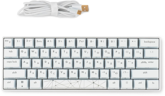 Клавиатура GMNG GG-KB505XW, беспроводная, USB, Bluetooth/Радиоканал,  механическая, белый [1910522]