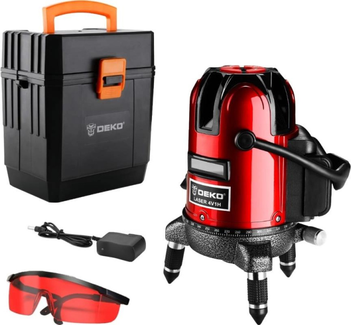 Уровень лазер. Deko LL57 SET 6 2кл.лаз. 635нм цв.луч. красный 5луч. 065-0288