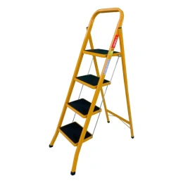 Стальная стремянка LadderBel 4 ступени с антискользящим покрытием, манго STR-ST-4WSRM-OR