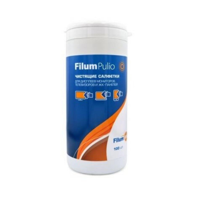 Салфетки Filum Pulio CLN105-ICD для дисплеев мониторов, телевизоров и ЖК-планшетов, 100 шт