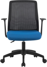 Кресло Cactus CS-MC222-BKBL, сетка/ткань, до 100кг, фиксированные подлокотники,  темно-синий