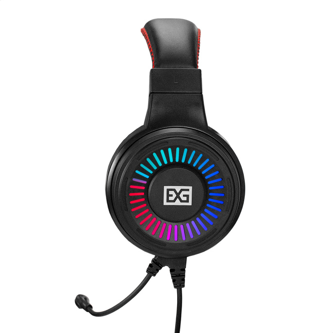 Полноразмерные игровые наушники с микрофоном (гарнитура) ExeGate Gaming HS-520G (регулировка оголовья, гибкий держатель микрофона, USB, 2x3.5мм, динамик 40мм, 20-20000Гц, длина кабеля 2.5м, регулировка громкости, RGB подсветка) EX295316RUS