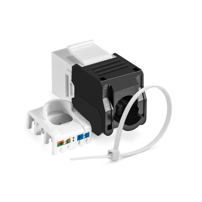Модуль-вставка Keystone Jack RJ-45 ExeGate KJ-8P8C-U-C6-180-TL (Кат.6, неэкранированная, 180 градусов, IDC Toolless (без инструмента)) EX297342RUS