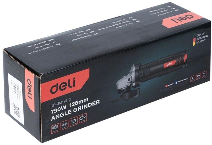 Углошлифовальная машина Deli DE-JM125-2E 790Вт 12000об/мин рез.шпин.:M14 d 115/125мм
