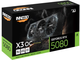 Видеокарта INNO3D RTX 5080 X3 OC//RTX5080, HDMI, DP*3, 16G,D7 N50803-16D7X-17603930