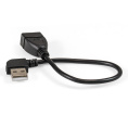 Удлинитель USB 2.0 ExeGate EX-CC-USB2-AMAF-0.15L Am/Af, угловой 90-градусный коннектор горизонтальный левый , 0,15м EX299703RUS