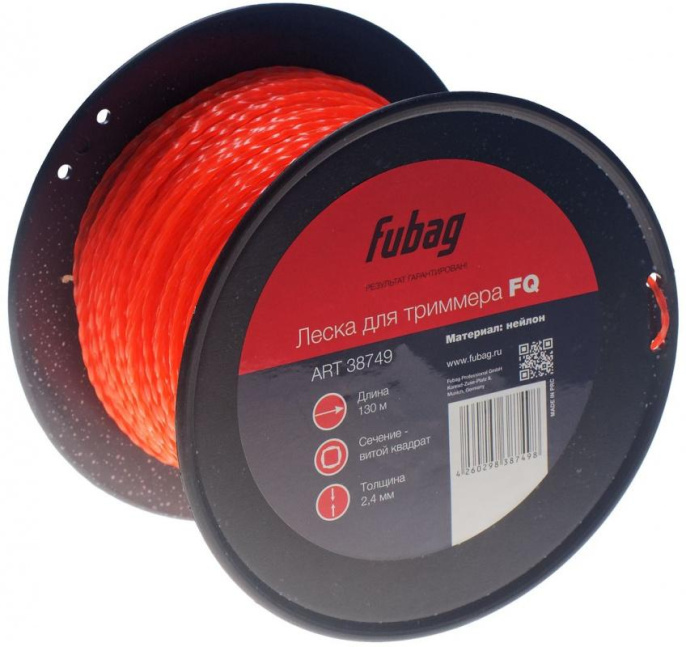 Леска для садовых триммеров FUBAG FQ,  2.4мм, 130м [38749]