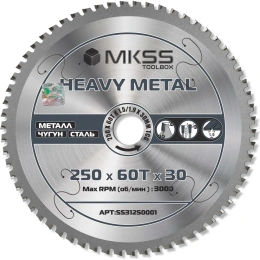 Диск пильный по металлу MKSS Toolbox Heavy Metal SS3125 250x60Тх1.5/1.9x30мм SS31250001