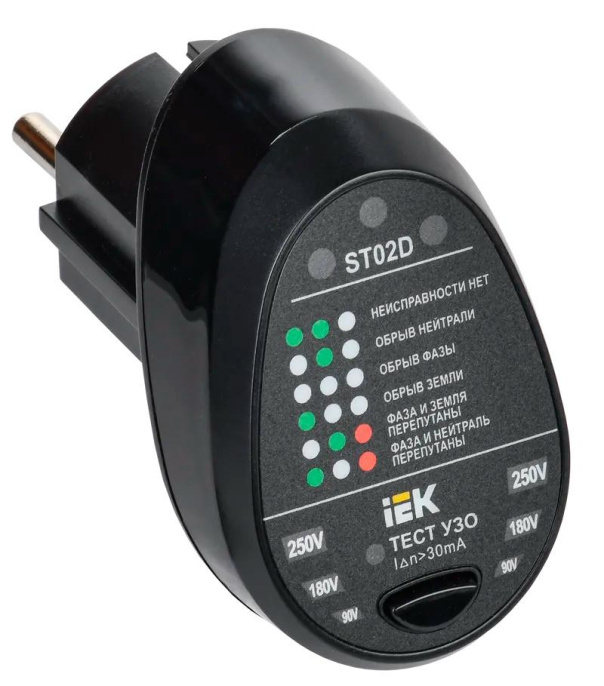 Тестер розеток IEK ARMA2L 5 ST02D черный [a2l5-st14-02]