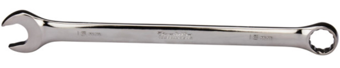 Ключ комбинированный Makita 16x16мм с углом 15 E-11645 гаечный, монолитный, рожковый, накидной, двенадцатигранный профиль, 2 рабочие стороны, литая прямая рукоятка