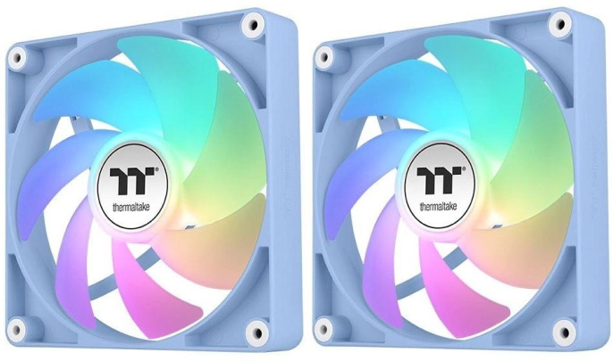 Вентилятор для корпуса Thermaltake CT120 Sync Hydrangea ARGB 120х120x25 голубой 4-pin 25.8дБ упак.:2шт CL-F202-PL12BU-A Ret