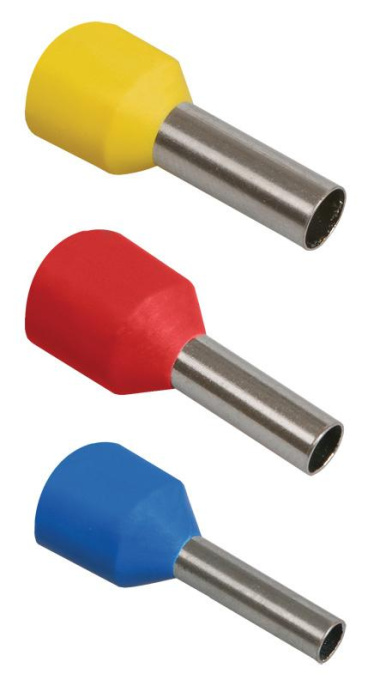 Наконечник IEK Е 1,0-08, длина 14.6мм, 1мм2, желтый/серый, 100 [ugn10-001-d14-08]