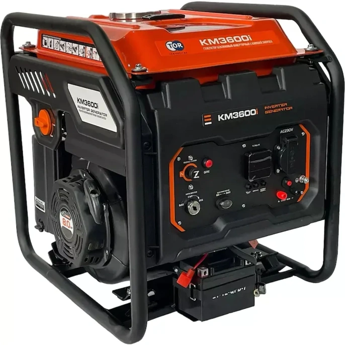 Инверторный бензиновый генератор TOR KM3600i 3,6 кВт 220В 12 л с кнопкой запуска 1025975