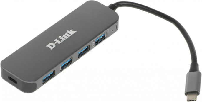 Разветвитель USB-C D-Link DUB-2340 4порт. черный DUB-2340/A1A