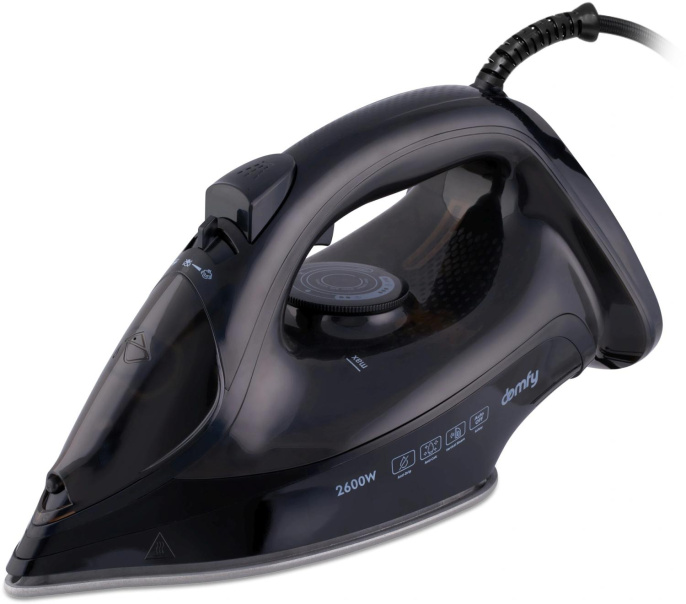 Утюг DOMFY DSB-EI603, с паровым ударом, 2600Вт, с автоотключением, черный