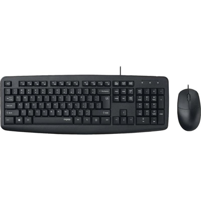 RAPOO Клавиатура+мышь проводная NX1600, цвет - черный (12273)