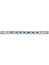 Док-станция для ноутбука NERPA laptop stand 1xUSB-C 100W PD, 2xHDMI 4K@30Hz, 1xDP 4K@30Hz, 3xUSB-A 3.0 5Gbps data , 1xUSB-C 3.0 5Gbps data , 1xTF/microSD, 1xSD/MMC, 1x3.5mm audio, 1xRJ45 Gb , USB-C power adapter 100W, power 100W USB-C cable 150cm, PD