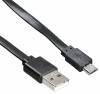 Кабель Buro micro USB m - USB m , 1м, плоский, 2A, черный [bhp microusb 1m flat]