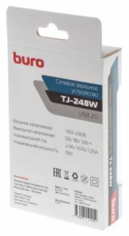 Сетевое зарядное устройство Buro TJ-248W,  USB-A,  12Вт, 2.4A, белый
